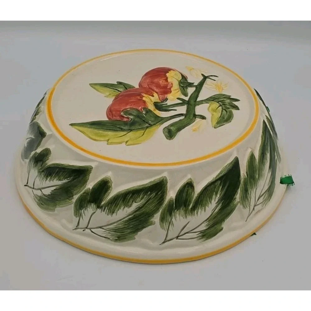 Vintage ABC Italian Pottery Hand Painted Decorative Mold Wall Hanging Floral